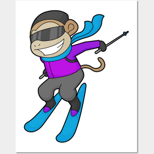 Monkey Skier Ski Posters and Art
